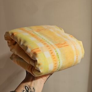 Vibrant Yellow and Orange Plaid Bedding Sheet